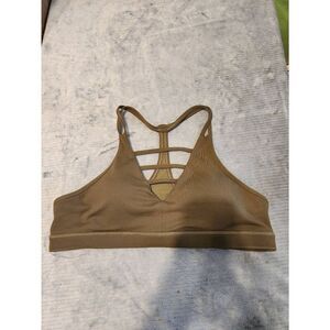 ZYIA Active Women's Grid Strappy Ladder Sports Bra Olive Green Size XXXL 3X